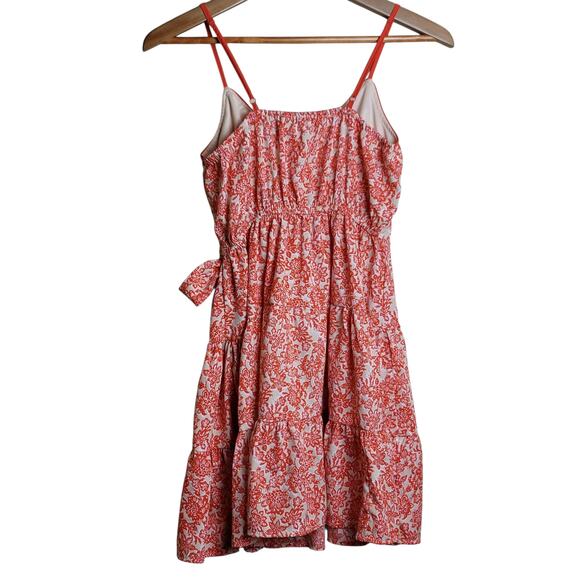 Band of The Free Multi‎ Tiered Floral Wrap Babydoll Mini Dress Womens Medium - Picture 5 of 11